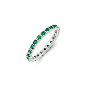 Stackable Expressions Jewelry Sterling Silver Stackable Expressions Created Emerald Ring | QSK1190