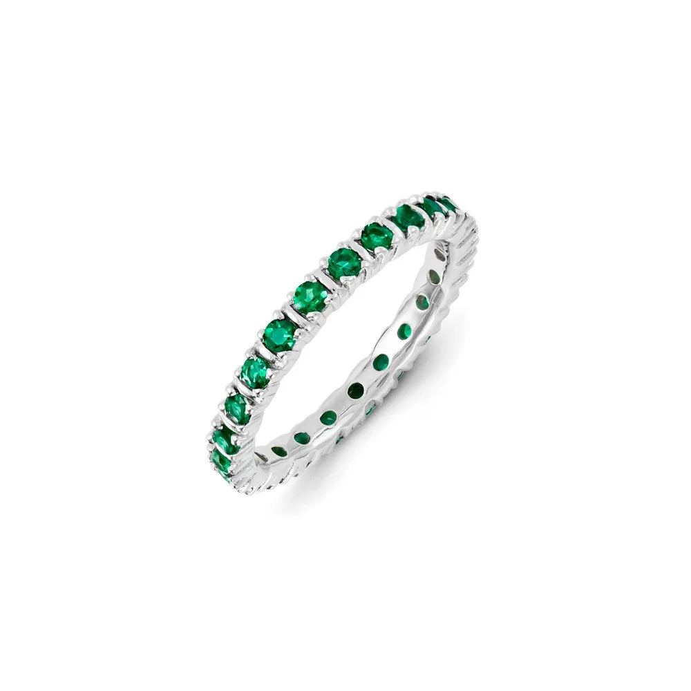 Stackable Expressions Jewelry Sterling Silver Stackable Expressions Created Emerald Ring | QSK1190