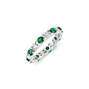 Stackable Expressions Jewelry Sterling Silver Stackable Expressions Created Emerald Ring | QSK1220