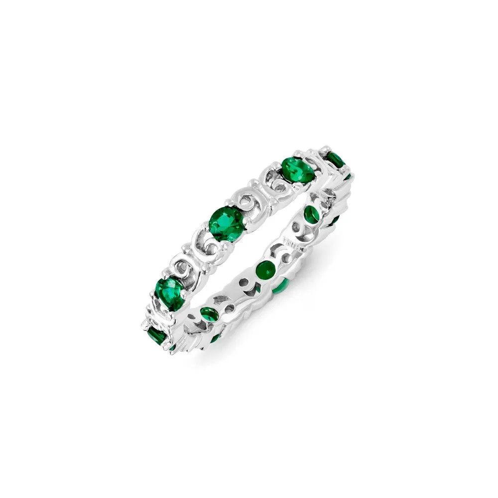 Stackable Expressions Jewelry Sterling Silver Stackable Expressions Created Emerald Ring | QSK1220