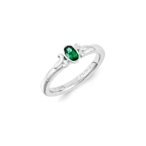 Stackable Expressions Jewelry Sterling Silver Stackable Expressions Created Emerald Ring | QSK1288