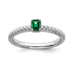 Stackable Expressions Jewelry Sterling Silver Stackable Expressions Created Emerald Single Stone Ring | QSK1580