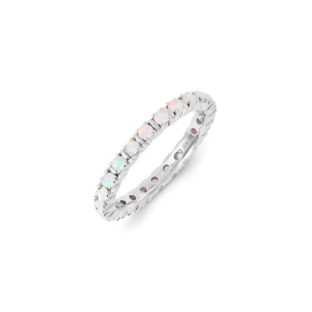 Stackable Expressions Jewelry Sterling Silver Stackable Expressions Created Opal Ring | QSK1196