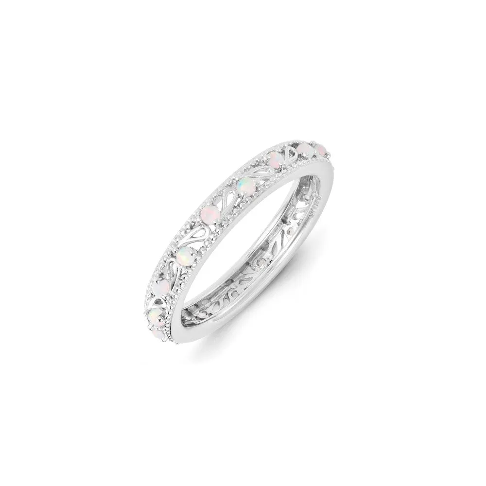 Stackable Expressions Jewelry Sterling Silver Stackable Expressions Created Opal Ring | QSK1236