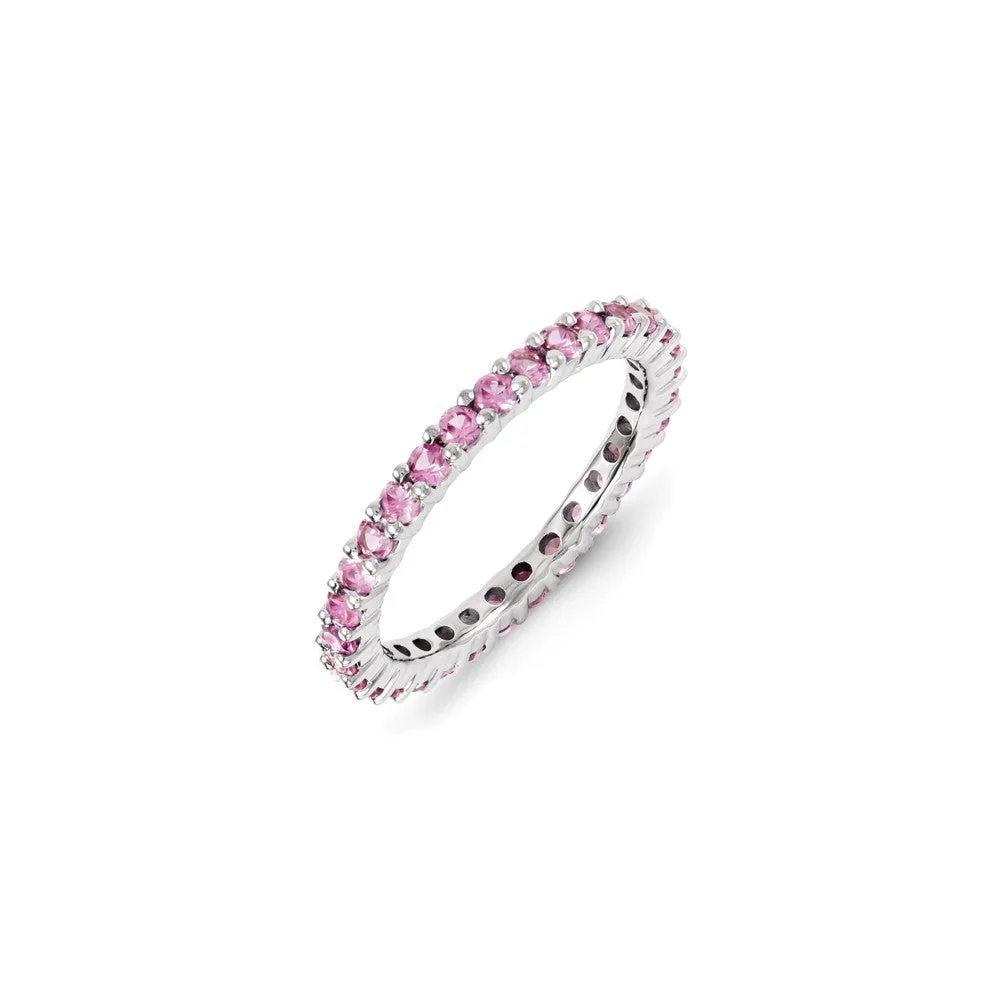 Stackable Expressions Jewelry Sterling Silver Stackable Expressions Created Pink Sapphire Ring | QSK1172