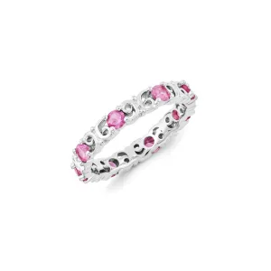Stackable Expressions Jewelry Sterling Silver Stackable Expressions Created Pink Sapphire Ring | QSK1222