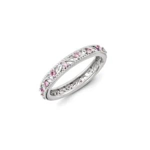 Stackable Expressions Jewelry Sterling Silver Stackable Expressions Created Pink Sapphire Ring | QSK1232