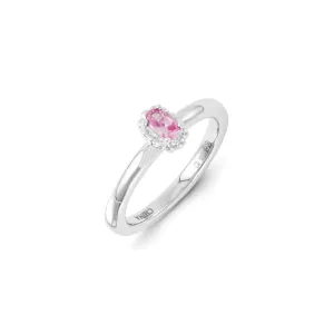 Stackable Expressions Jewelry Sterling Silver Stackable Expressions Created Pink Sapphire Ring | QSK1268