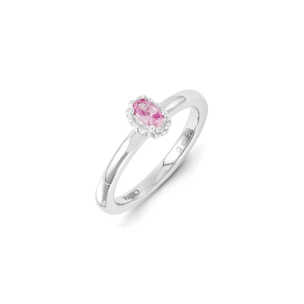 Stackable Expressions Jewelry Sterling Silver Stackable Expressions Created Pink Sapphire Ring | QSK1268