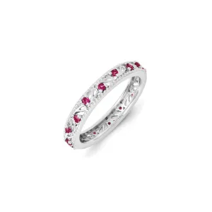 Stackable Expressions Jewelry Sterling Silver Stackable Expressions Created Ruby Ring | QSK1233