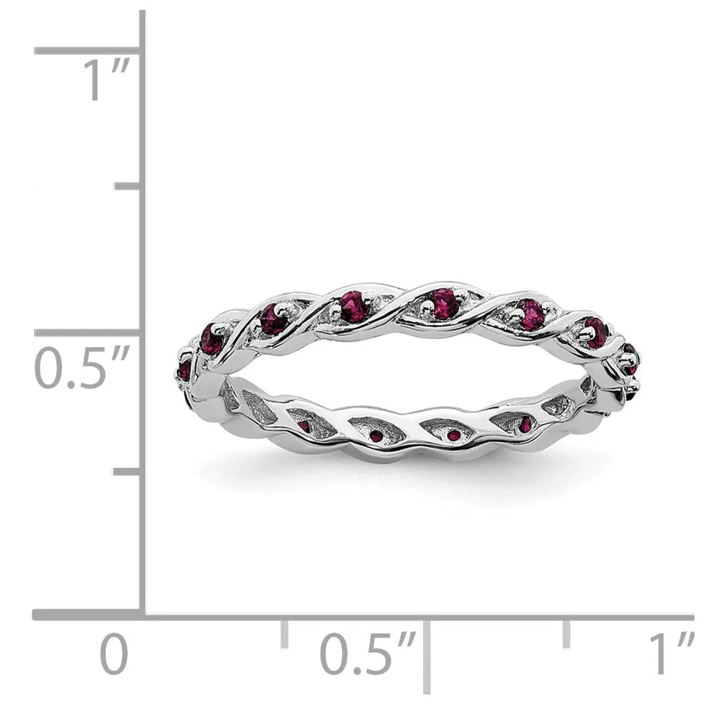 Stackable Expressions Jewelry Sterling Silver Stackable Expressions Created Ruby Ring | QSK1476