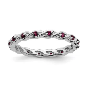 Stackable Expressions Jewelry Sterling Silver Stackable Expressions Created Ruby Ring | QSK1476