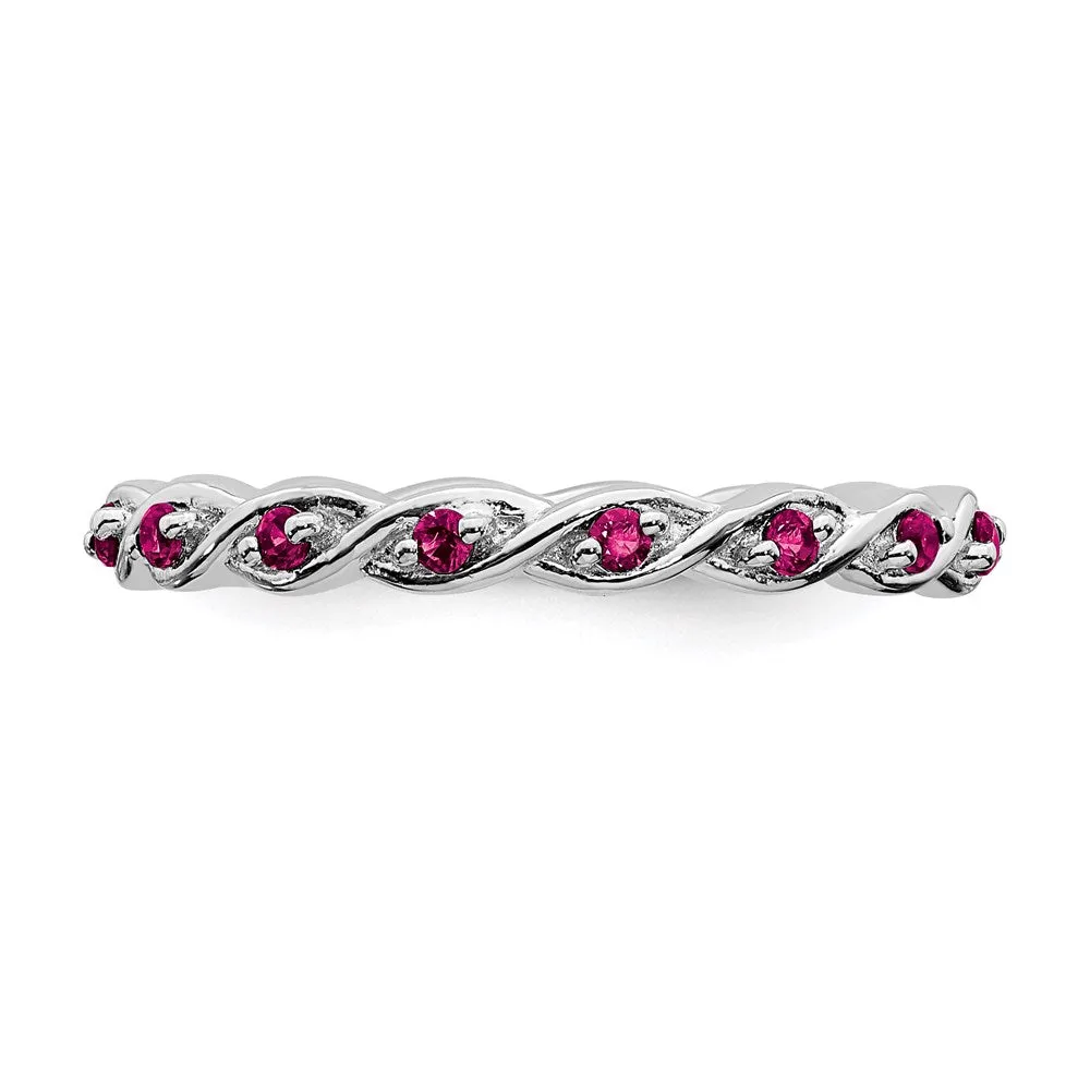 Stackable Expressions Jewelry Sterling Silver Stackable Expressions Created Ruby Ring | QSK1476
