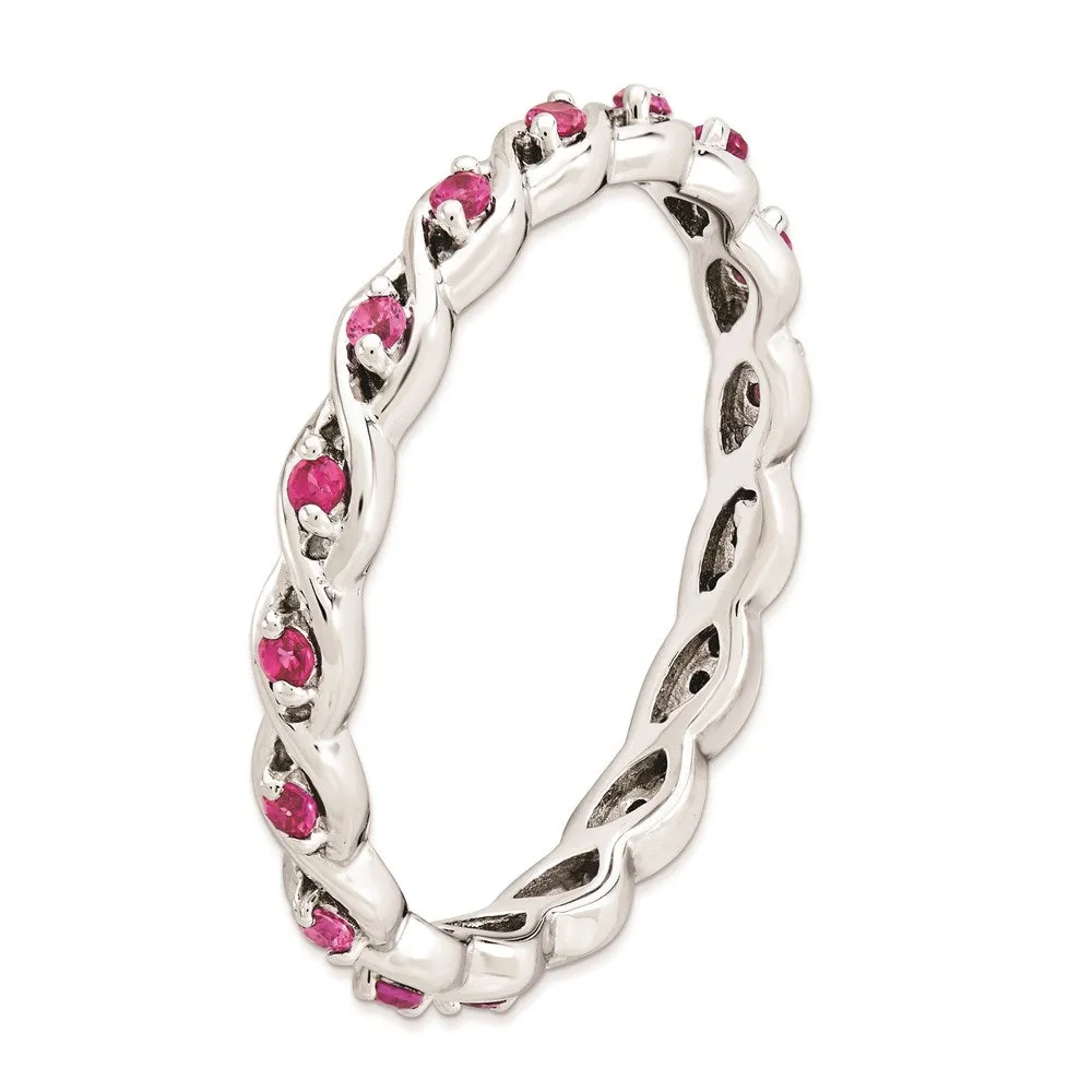 Stackable Expressions Jewelry Sterling Silver Stackable Expressions Created Ruby Ring | QSK1476