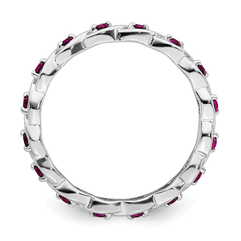 Stackable Expressions Jewelry Sterling Silver Stackable Expressions Created Ruby Ring | QSK1476