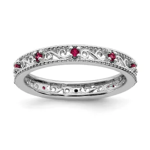 Stackable Expressions Jewelry Sterling Silver Stackable Expressions Created Ruby Ring | QSK1488