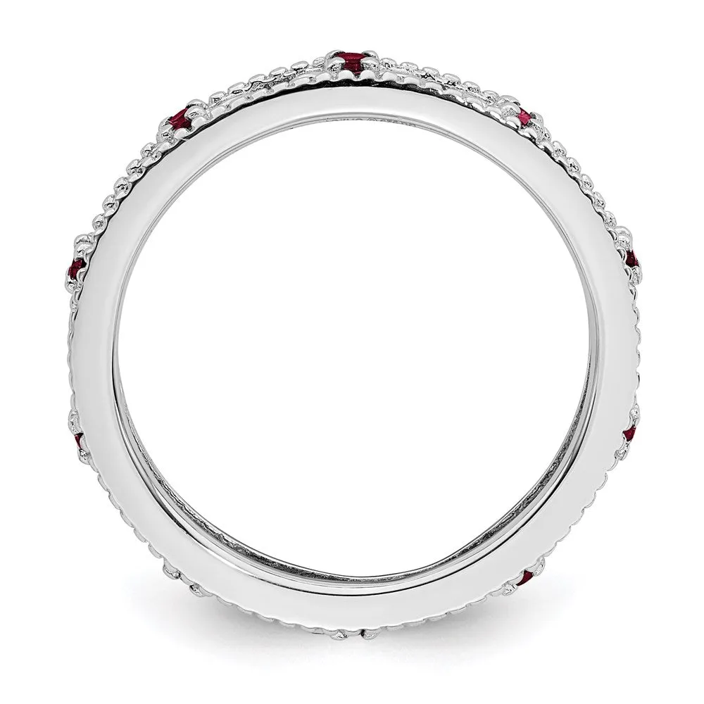 Stackable Expressions Jewelry Sterling Silver Stackable Expressions Created Ruby Ring | QSK1488