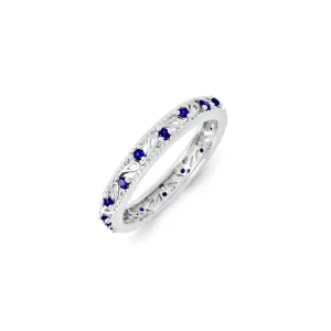 Stackable Expressions Jewelry Sterling Silver Stackable Expressions Created Sapphire Ring | QSK1231