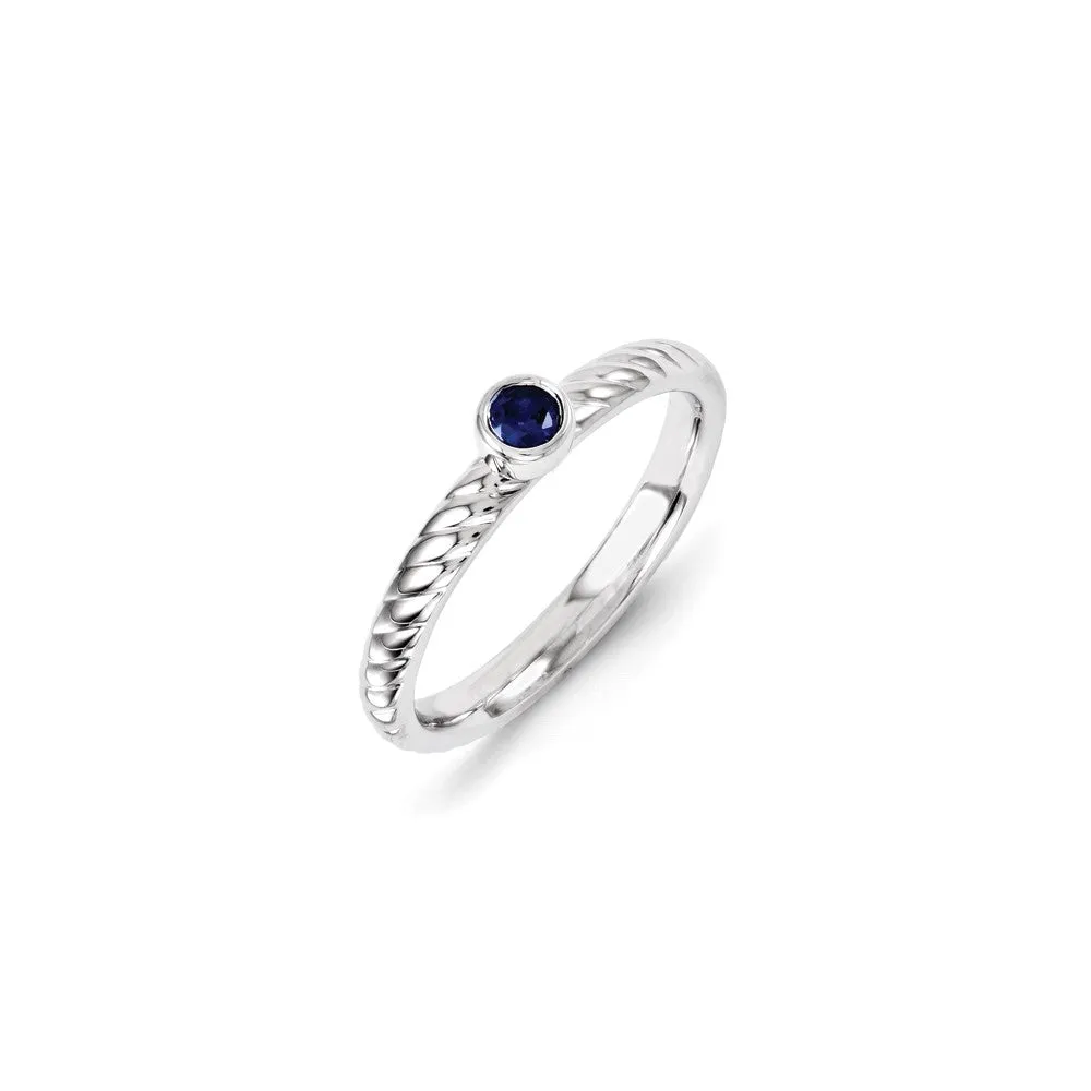 Stackable Expressions Jewelry Sterling Silver Stackable Expressions Created Sapphire Ring | QSK1256