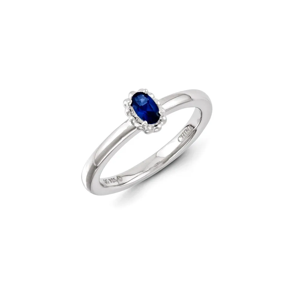 Stackable Expressions Jewelry Sterling Silver Stackable Expressions Created Sapphire Ring | QSK1267