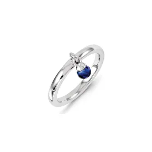 Stackable Expressions Jewelry Sterling Silver Stackable Expressions Created Sapphire Ring | QSK1340