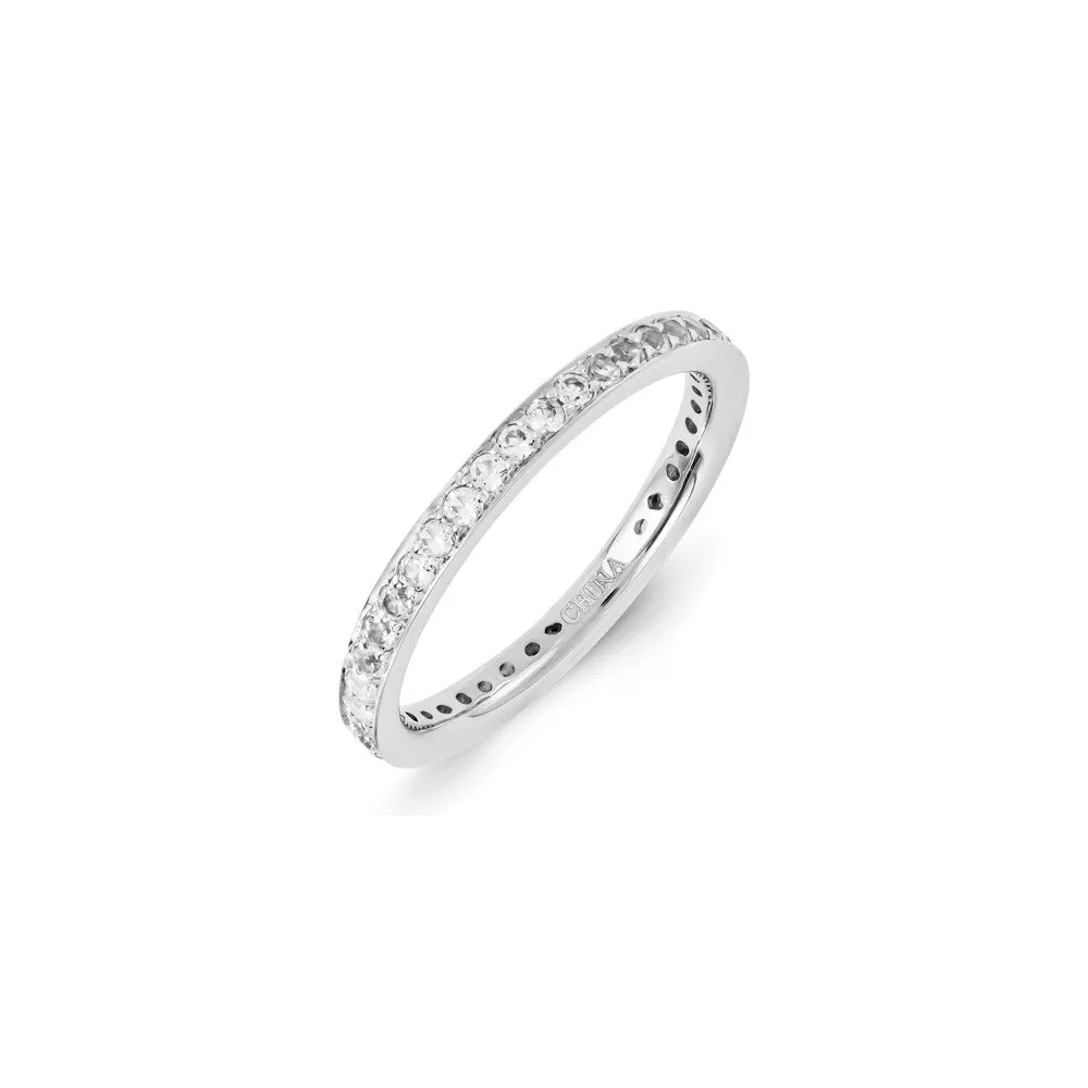 Stackable Expressions Jewelry Sterling Silver Stackable Expressions Created White Sapphire Ring | QSK1169