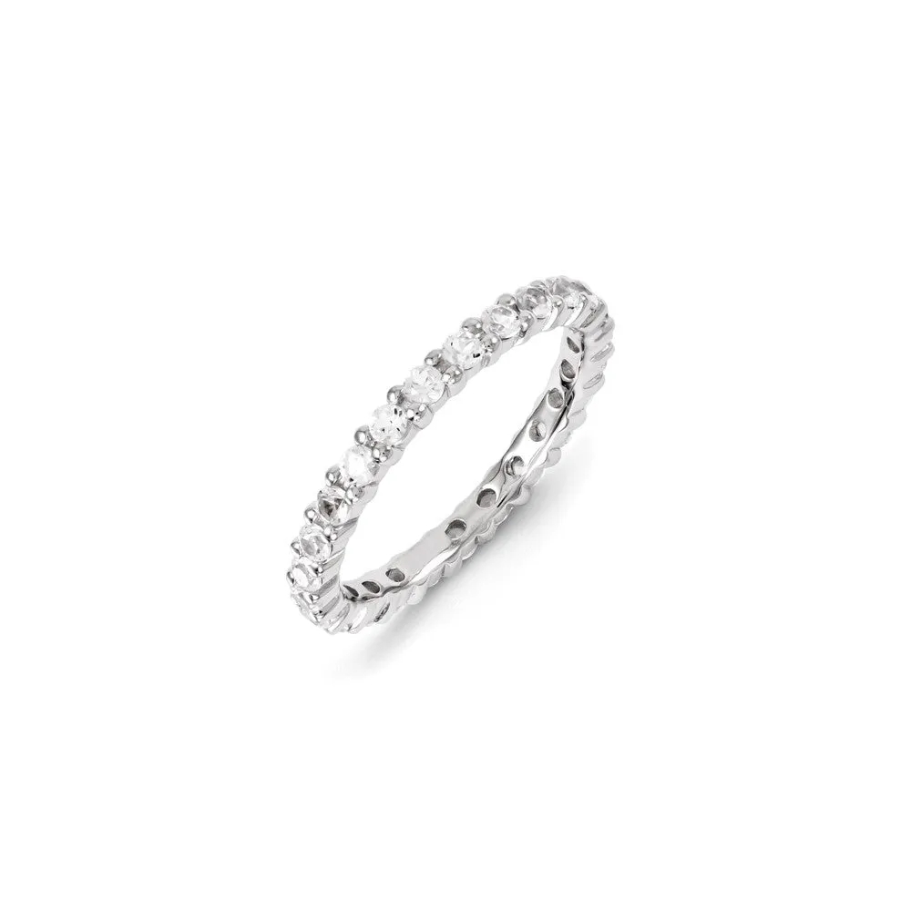 Stackable Expressions Jewelry Sterling Silver Stackable Expressions Created White Sapphire Ring | QSK1219