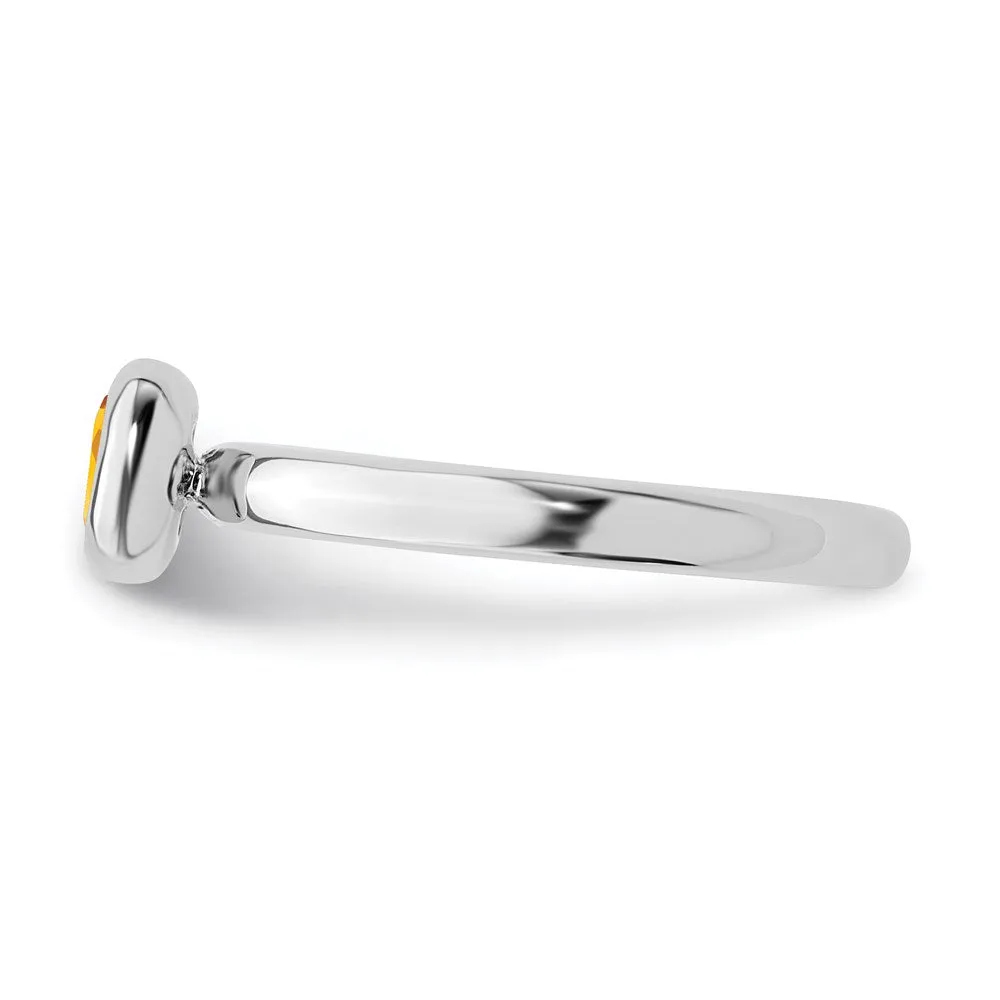 Stackable Expressions Jewelry Sterling Silver Stackable Expressions Cushion Cut Citrine Ring | QSK456