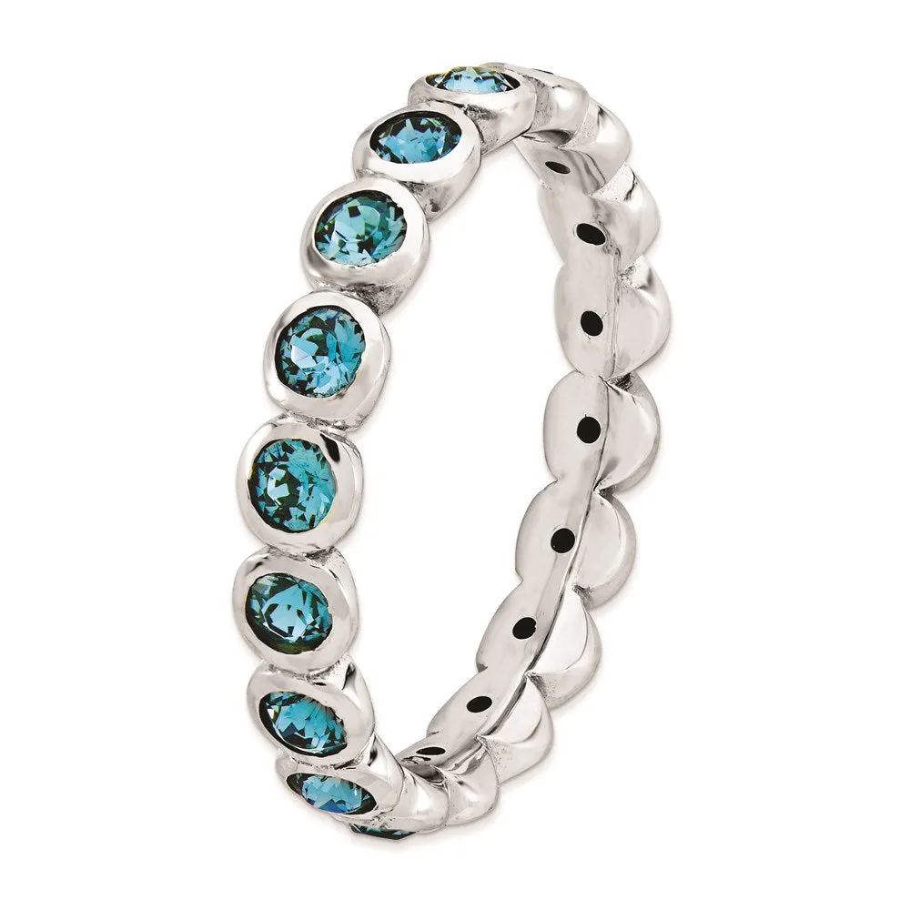 Stackable Expressions Jewelry Sterling Silver Stackable Expressions December Swarovski Ring | QSK984