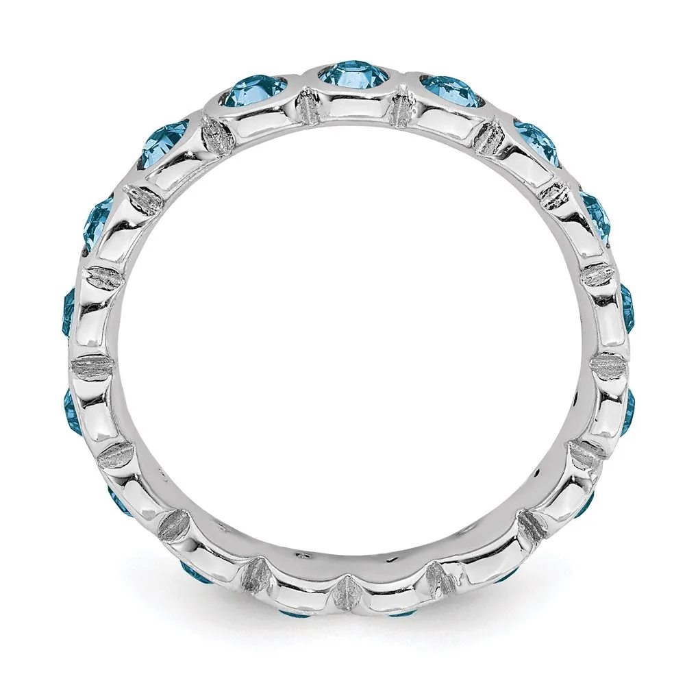 Stackable Expressions Jewelry Sterling Silver Stackable Expressions December Swarovski Ring | QSK984