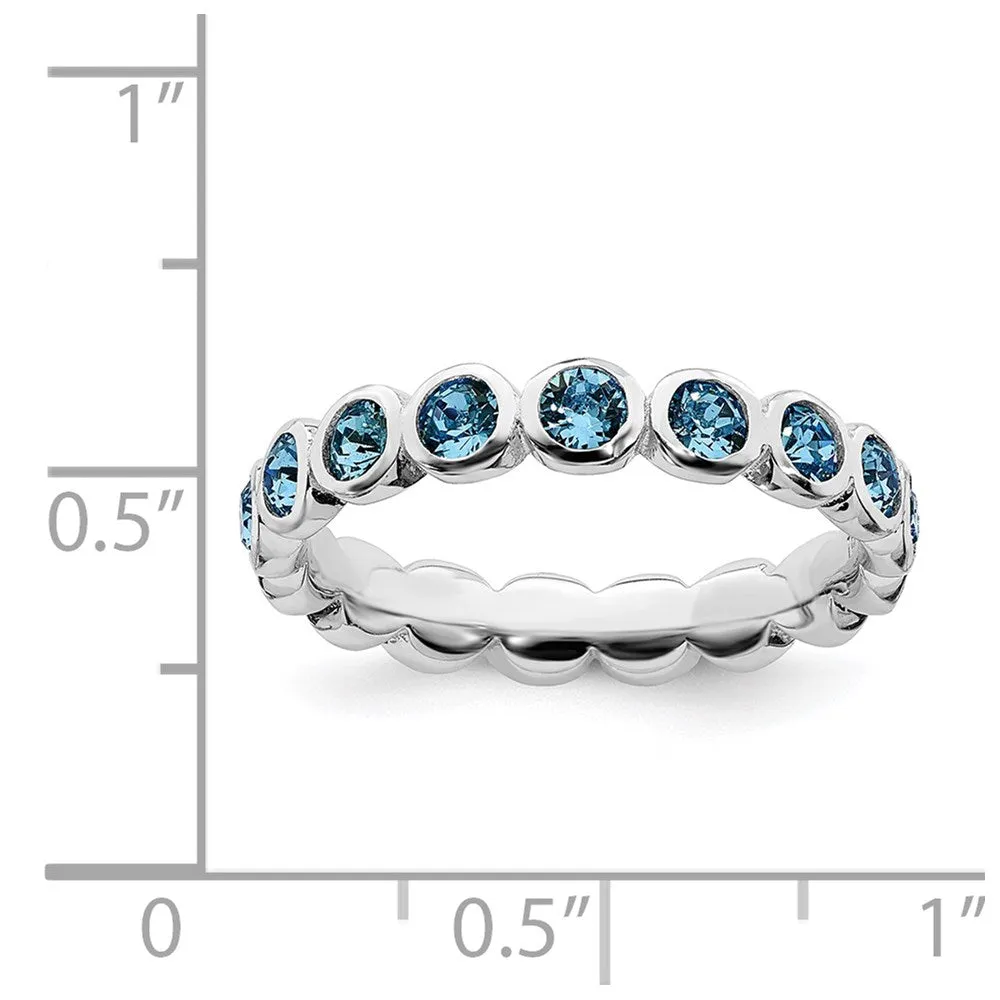 Stackable Expressions Jewelry Sterling Silver Stackable Expressions December Swarovski Ring | QSK984