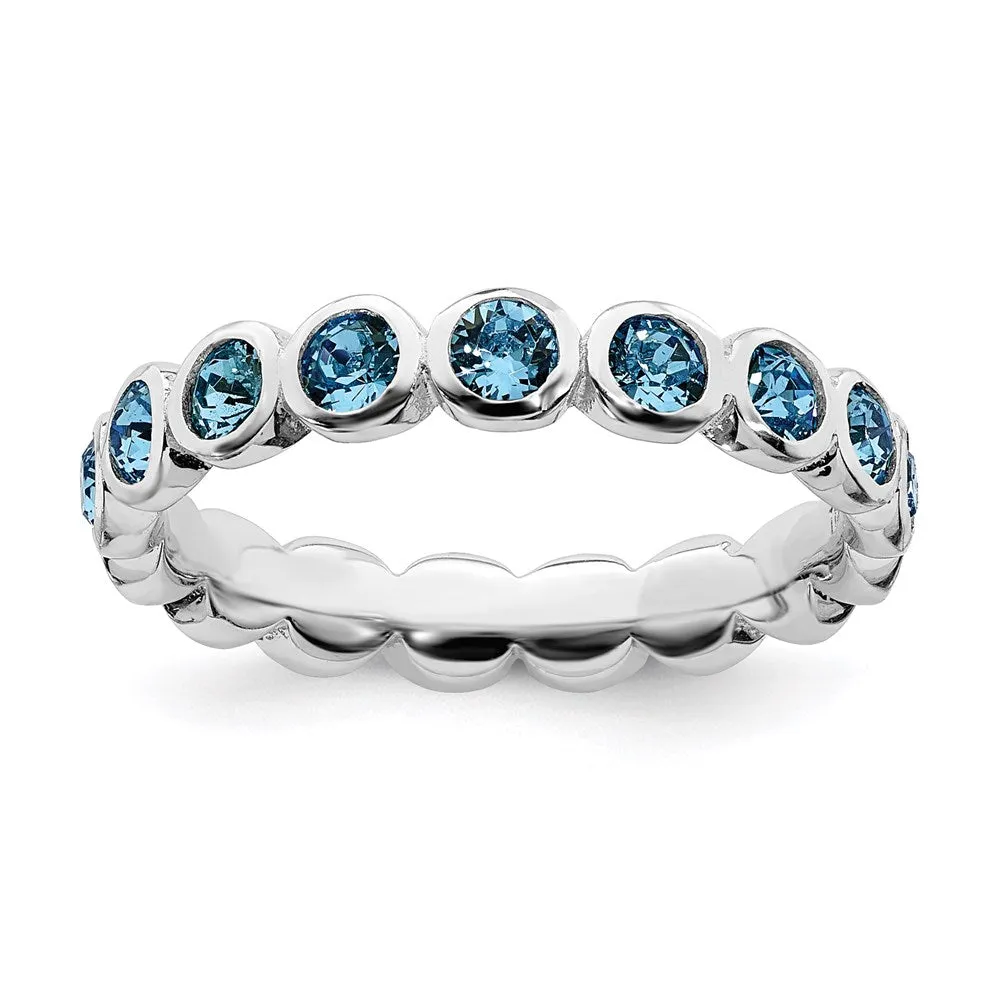 Stackable Expressions Jewelry Sterling Silver Stackable Expressions December Swarovski Ring | QSK984
