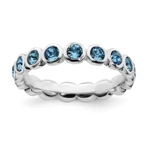 Stackable Expressions Jewelry Sterling Silver Stackable Expressions December Swarovski Ring | QSK984