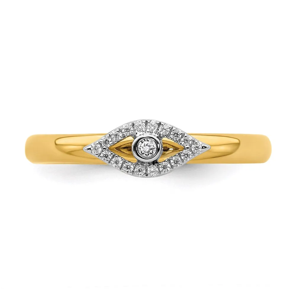 Stackable Expressions Jewelry Sterling Silver Stackable Expressions Evil Eye Diamond Ring | QSK2164