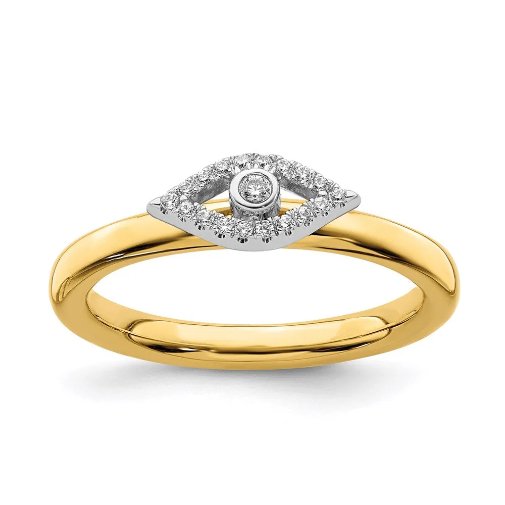 Stackable Expressions Jewelry Sterling Silver Stackable Expressions Evil Eye Diamond Ring | QSK2164