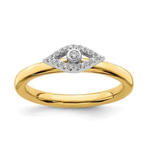 Stackable Expressions Jewelry Sterling Silver Stackable Expressions Evil Eye Diamond Ring | QSK2164
