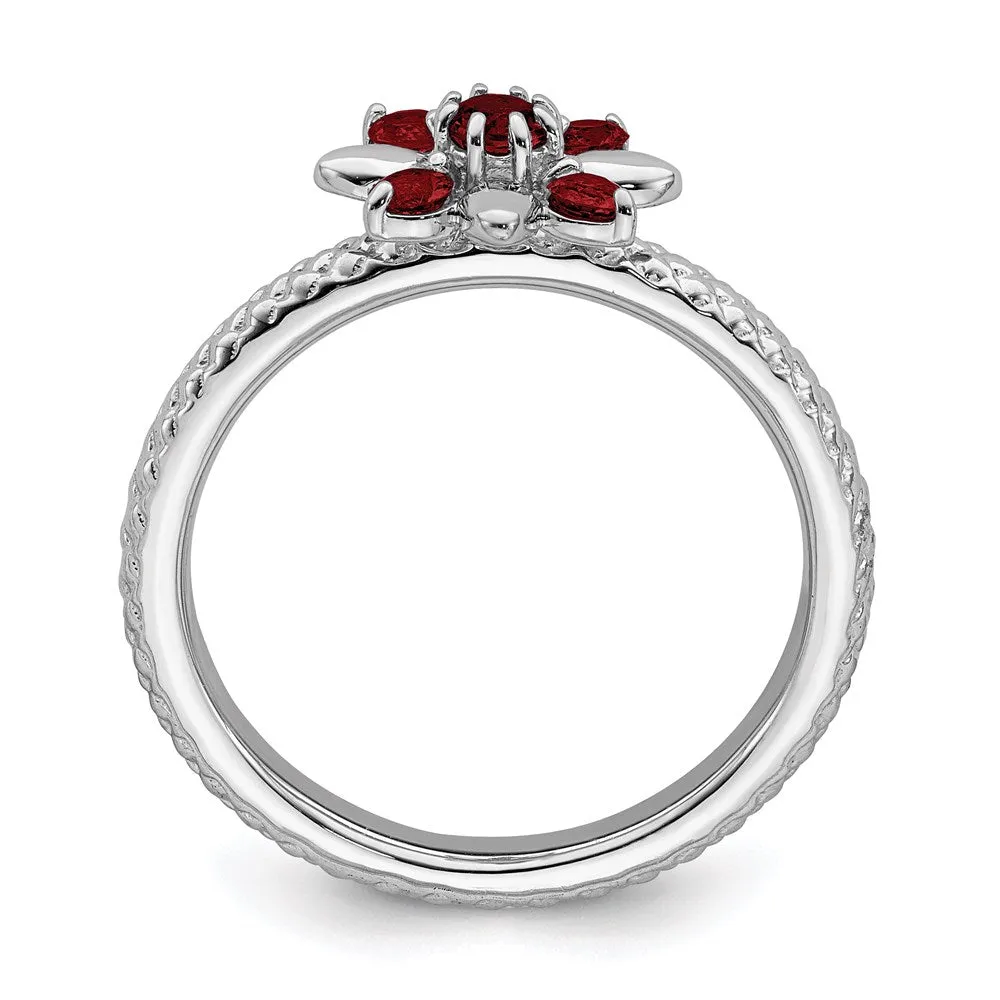 Stackable Expressions Jewelry Sterling Silver Stackable Expressions Garnet Ring | QSK795