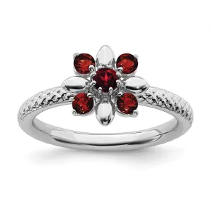 Stackable Expressions Jewelry Sterling Silver Stackable Expressions Garnet Ring | QSK795