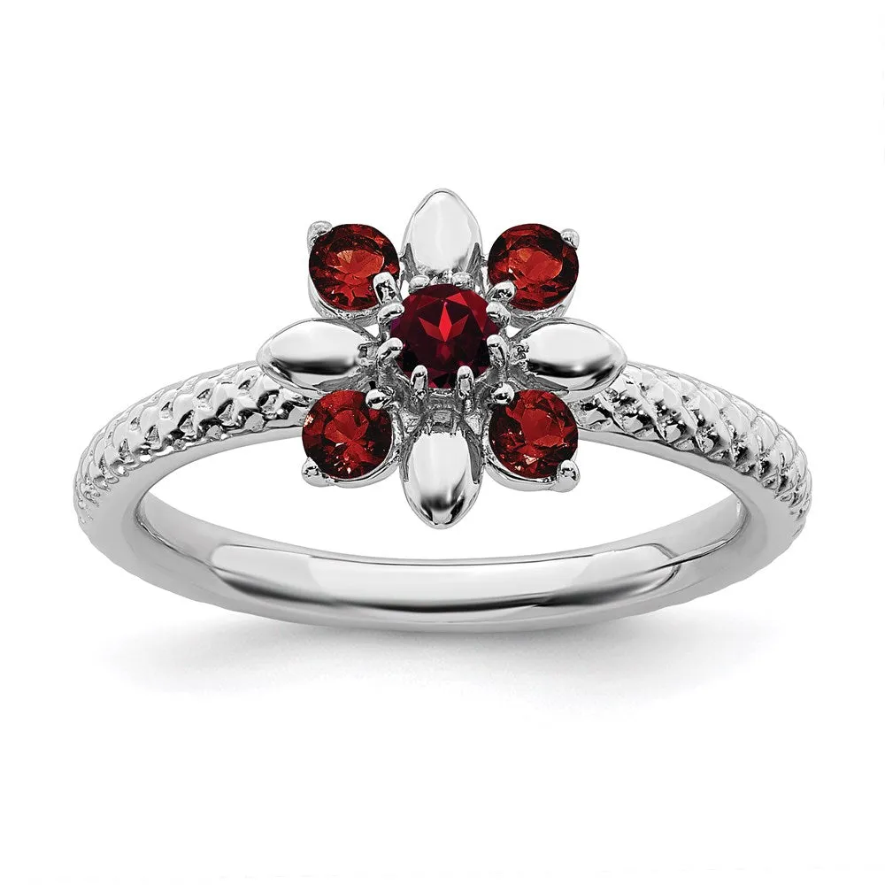 Stackable Expressions Jewelry Sterling Silver Stackable Expressions Garnet Ring | QSK795