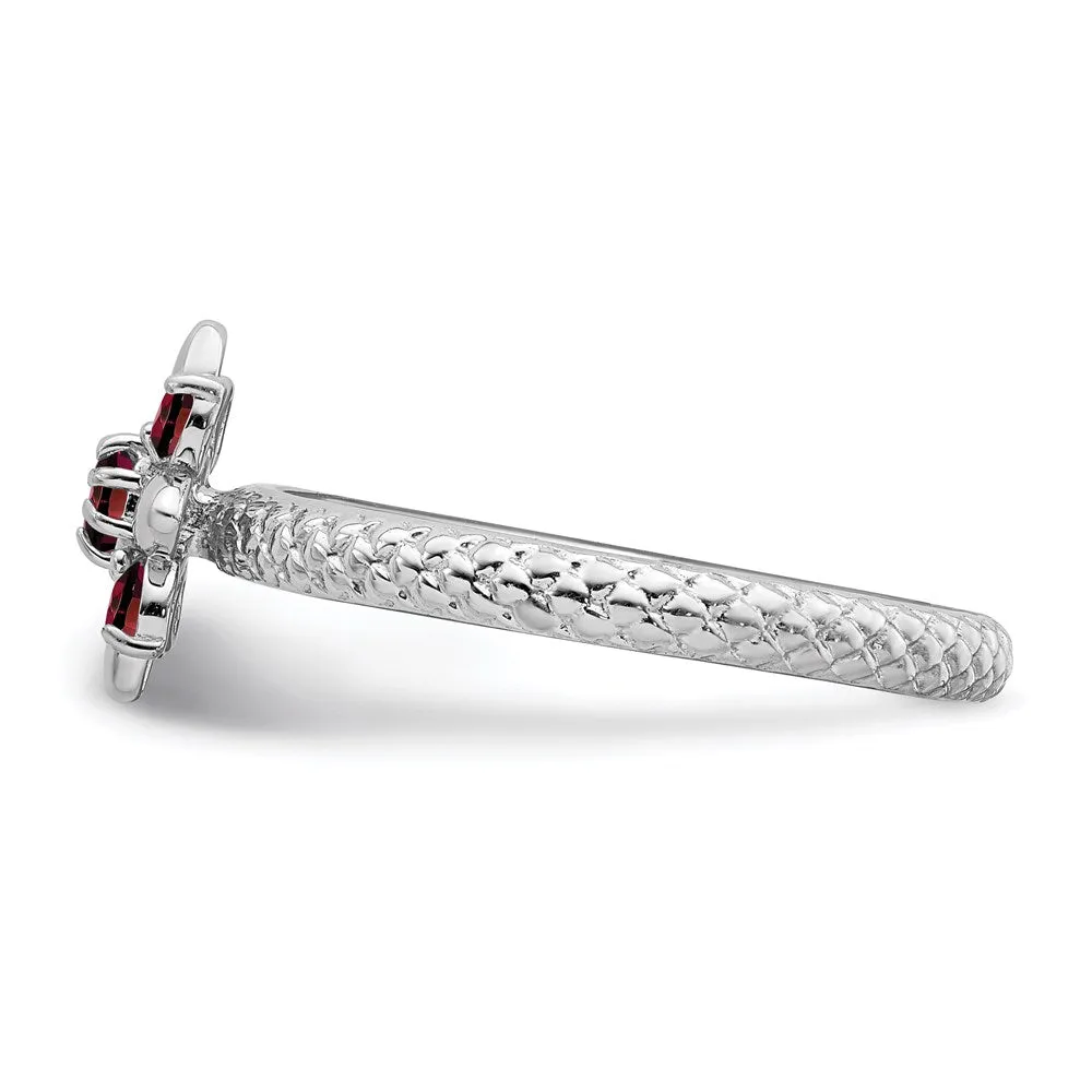 Stackable Expressions Jewelry Sterling Silver Stackable Expressions Garnet Ring | QSK795