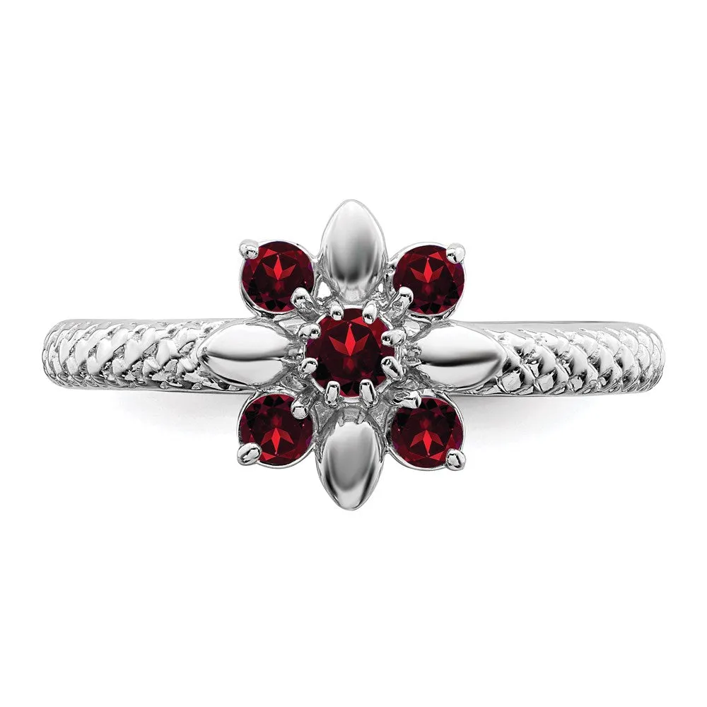 Stackable Expressions Jewelry Sterling Silver Stackable Expressions Garnet Ring | QSK795