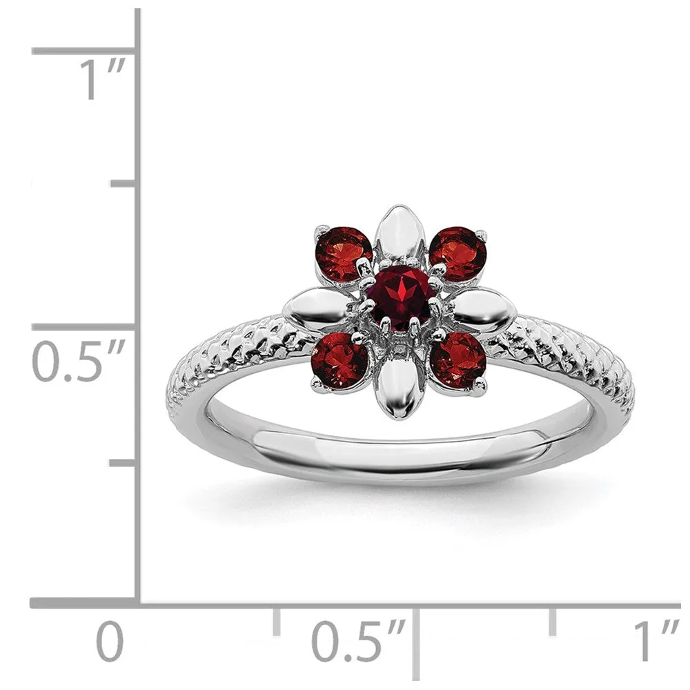 Stackable Expressions Jewelry Sterling Silver Stackable Expressions Garnet Ring | QSK795