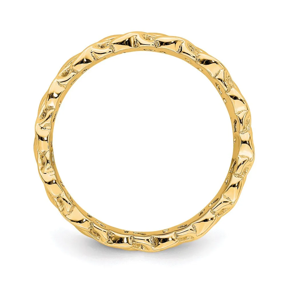 Stackable Expressions Jewelry Sterling Silver Stackable Expressions Gold-plated Carved Band | QSK1666