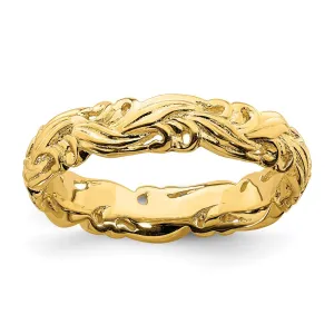 Stackable Expressions Jewelry Sterling Silver Stackable Expressions Gold-plated Carved Band | QSK1672
