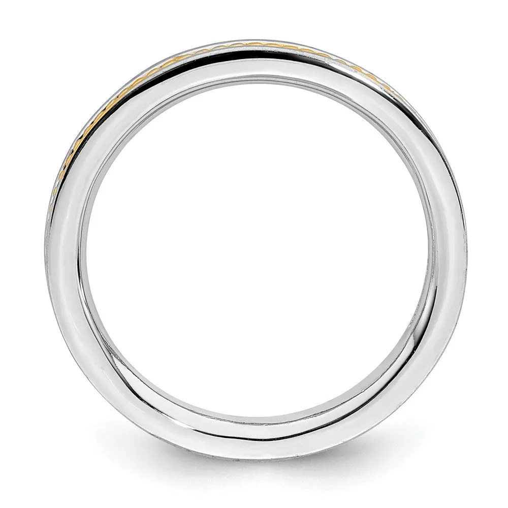 Stackable Expressions Jewelry Sterling Silver Stackable Expressions Gold-plated Channeled Ring | QSK1618