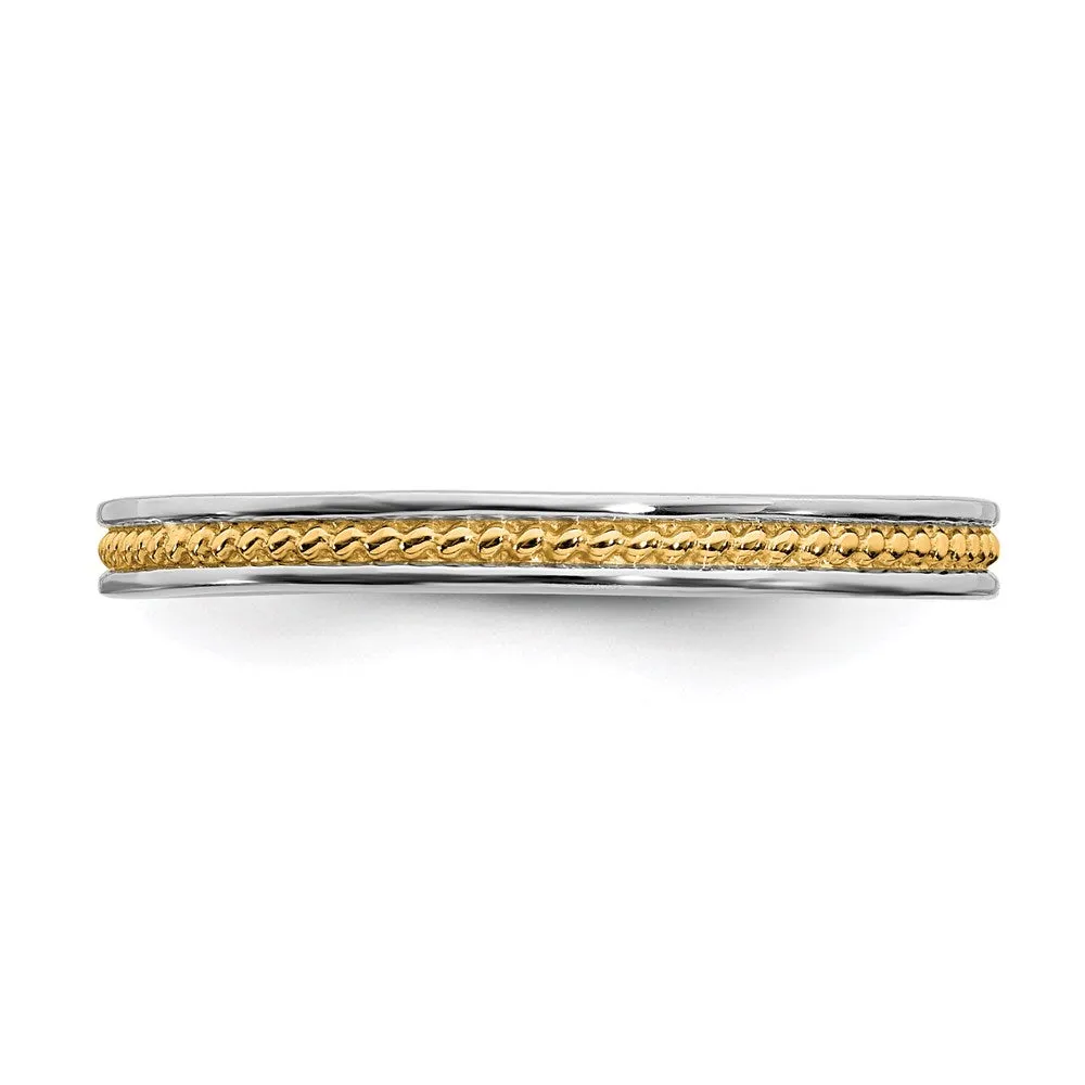 Stackable Expressions Jewelry Sterling Silver Stackable Expressions Gold-plated Channeled Ring | QSK1618
