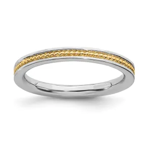 Stackable Expressions Jewelry Sterling Silver Stackable Expressions Gold-plated Channeled Ring | QSK1618
