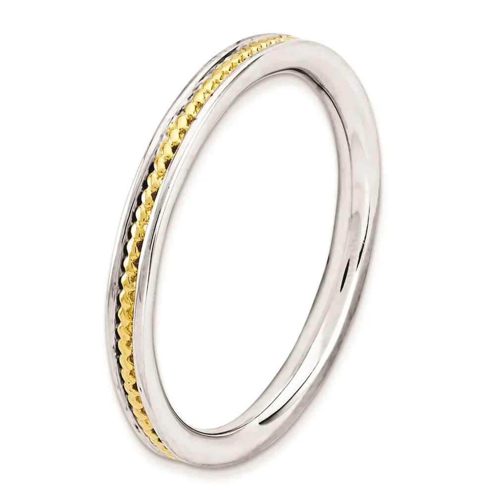 Stackable Expressions Jewelry Sterling Silver Stackable Expressions Gold-plated Channeled Ring | QSK1618