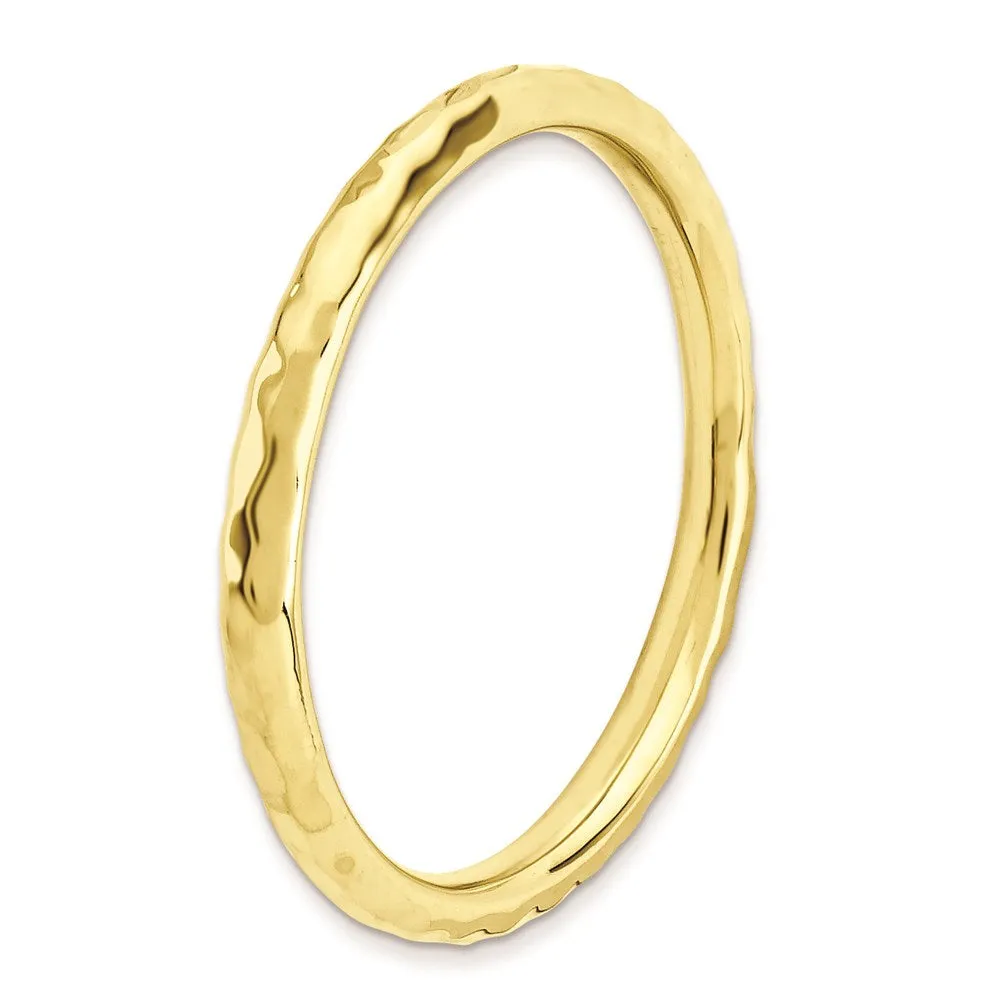 Stackable Expressions Jewelry Sterling Silver Stackable Expressions Gold-plated Hammered Ring | QSK222