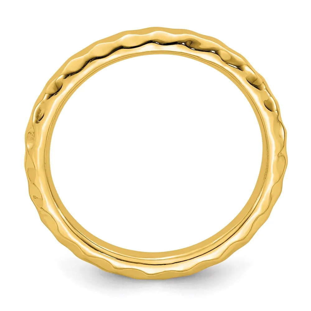 Stackable Expressions Jewelry Sterling Silver Stackable Expressions Gold-plated Hammered Ring | QSK222